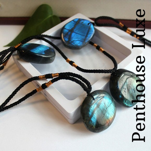 RESTOCKED!! Real Labradorite Pendant Necklace - Picture 3 of 6